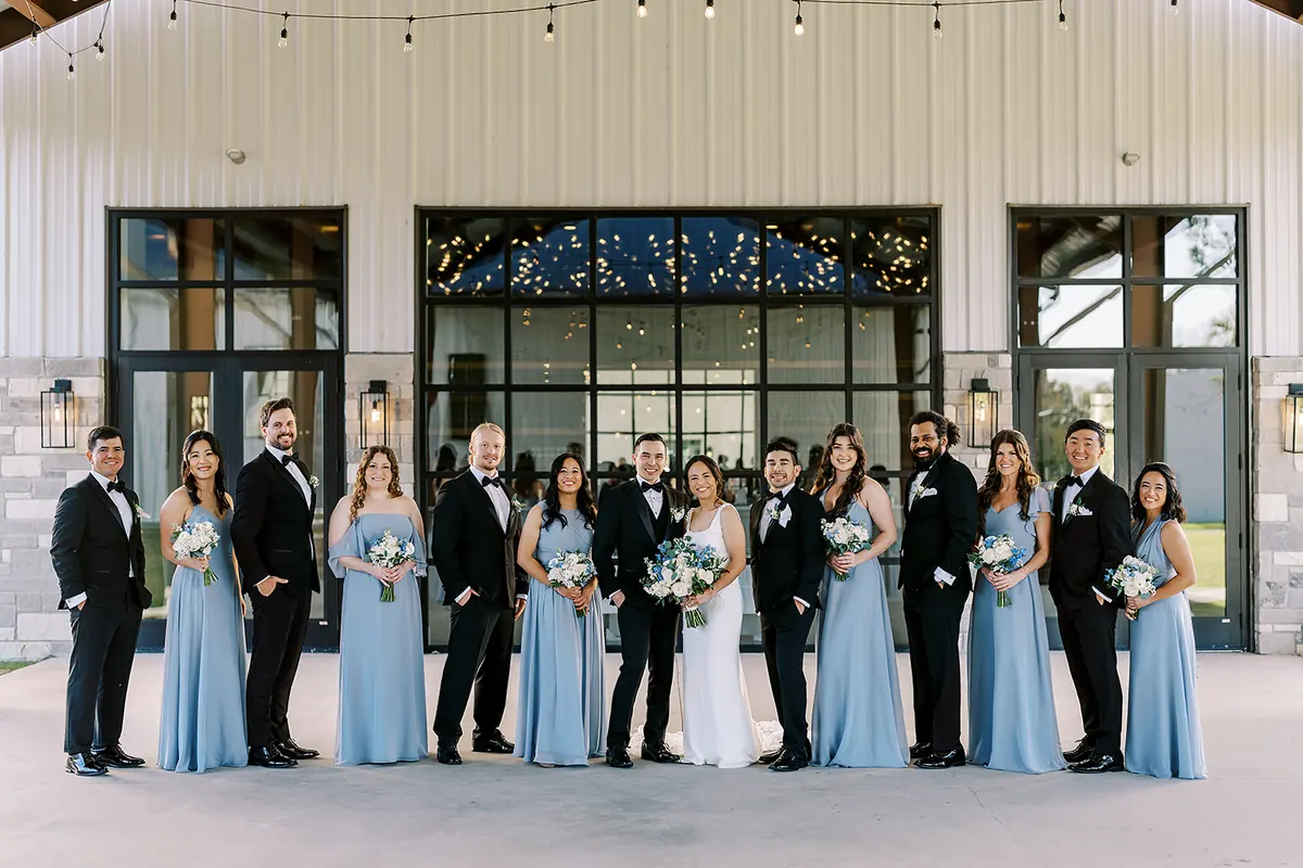 couple with entourage