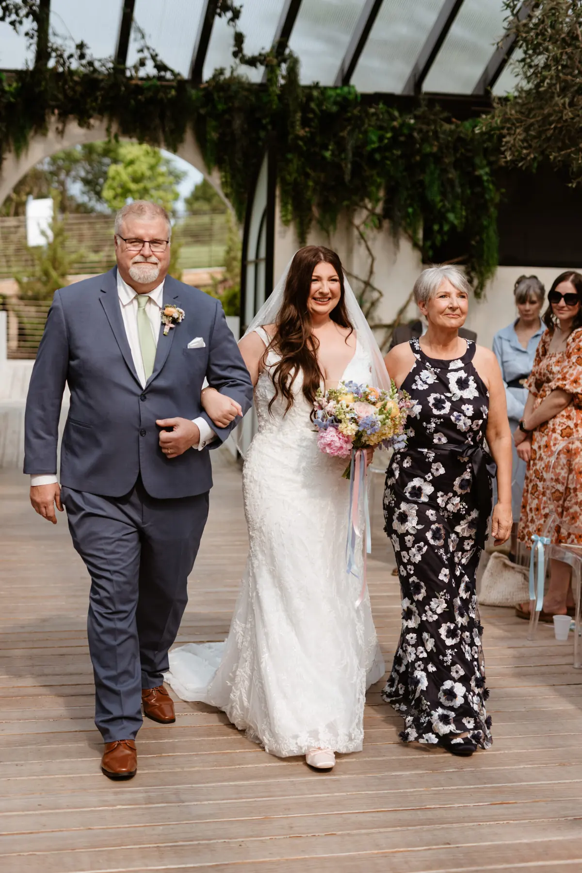 The bride and her parents