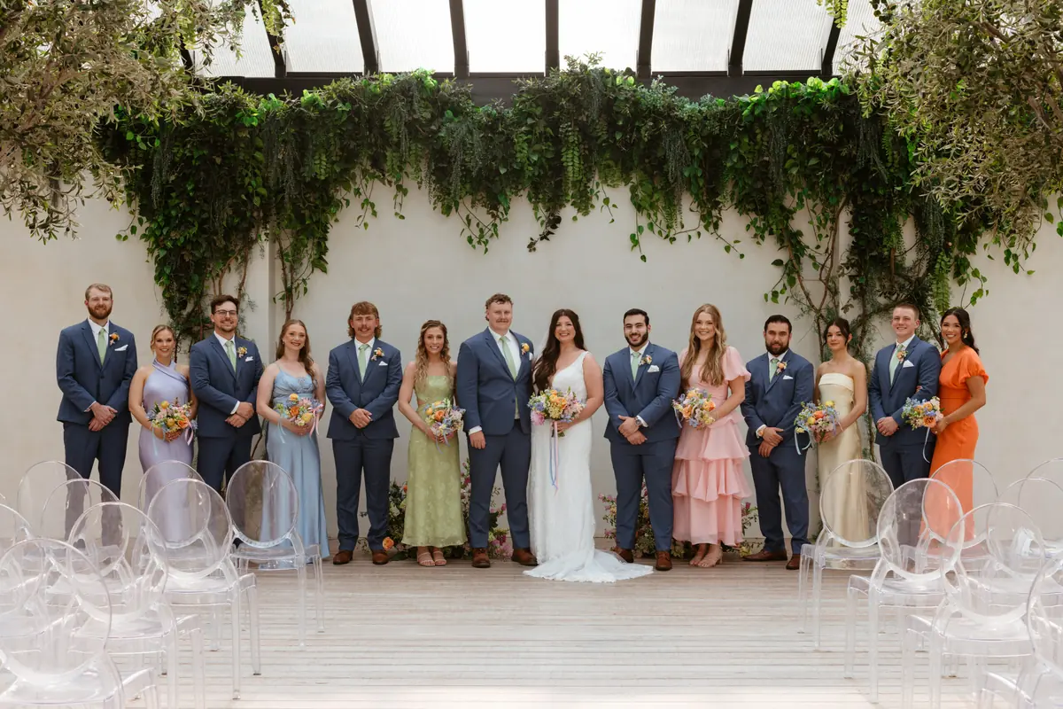 The couple and their entourage