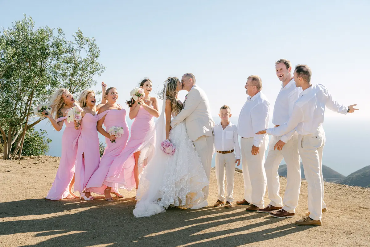 the couple and their entourage