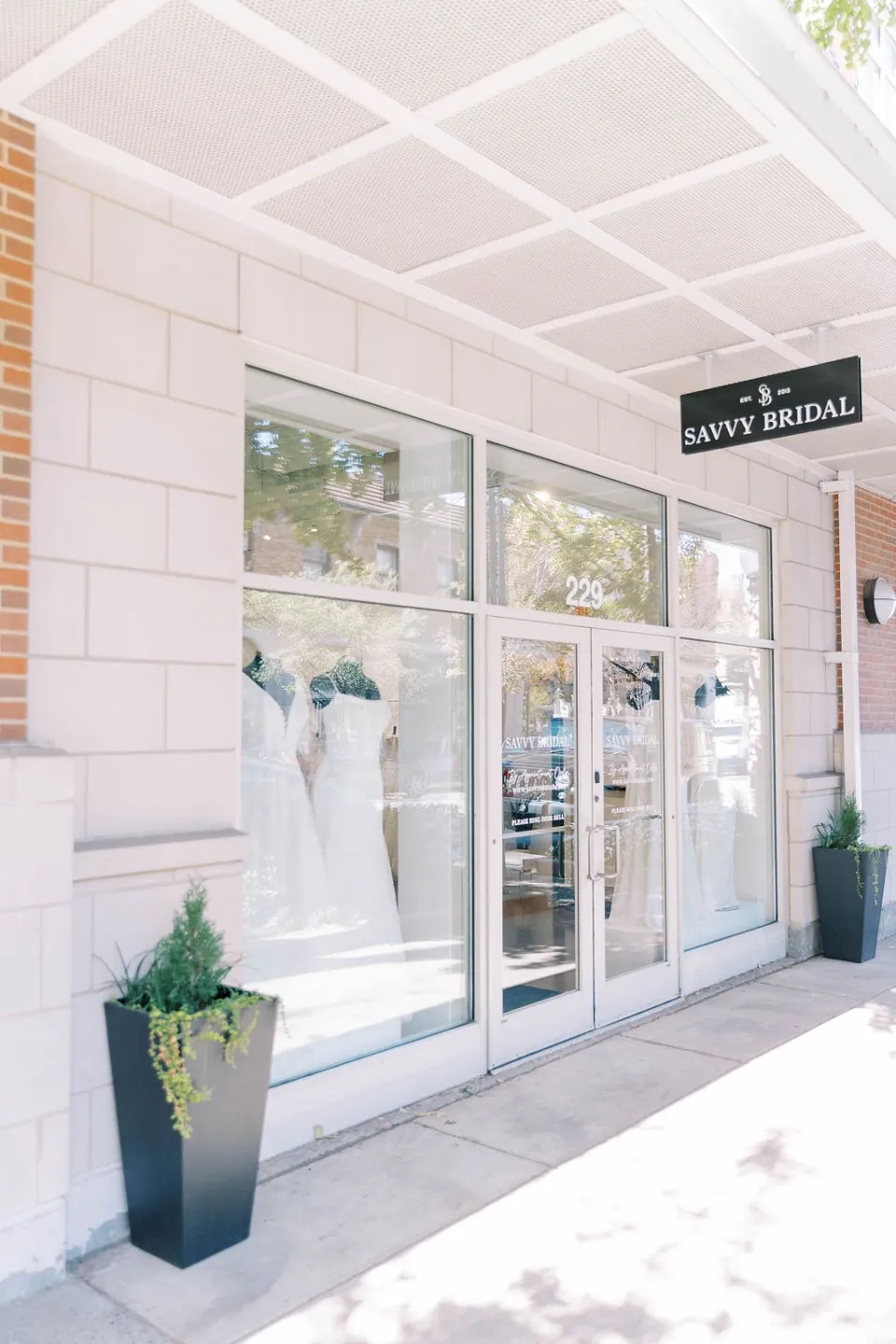 The Savvy Bridal St. Louis boutique entrance at 229 N Euclid Ave