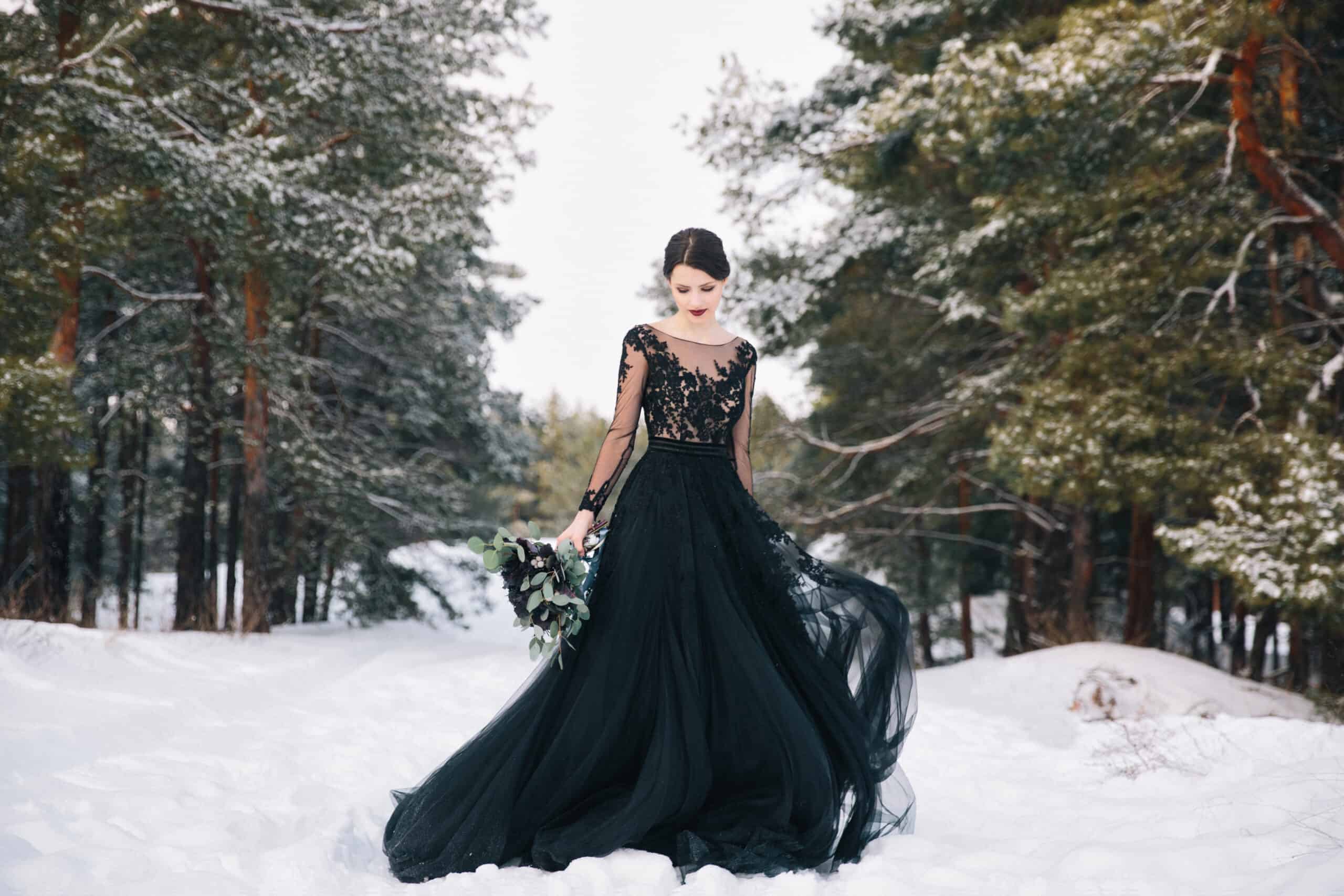 Non traditional black wedding clearance dresses