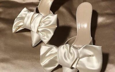 Wedding bridal shoes satin bows