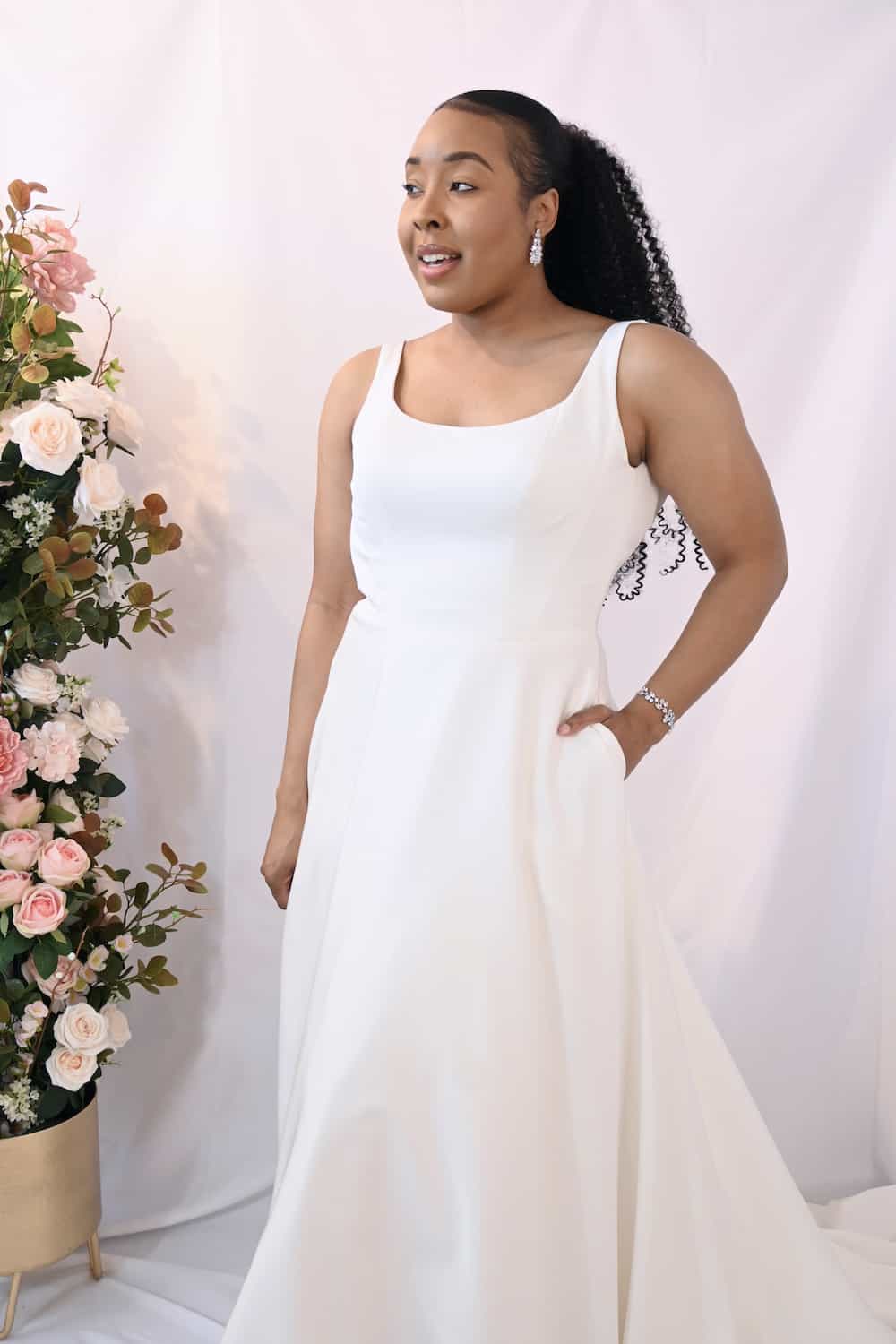 Savvy Bridal Crepe Smooth A-Line Wedding Dress - Reed