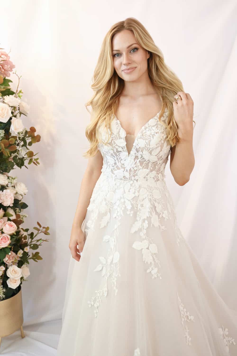 Savvy Bridal A-Line Romantic floral lace wedding dress - Evermore