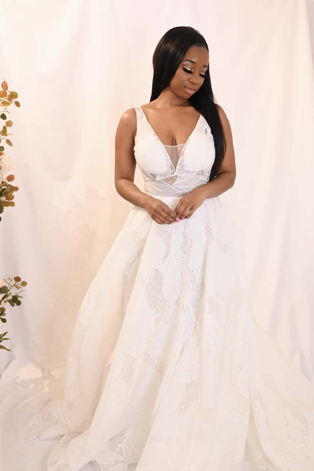 Savvy Bridal modern lace a-line skirt couture Wedding Dress - Rachel