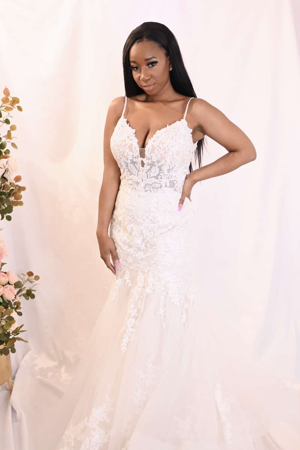 Savvy Bridal beaded romantic lace mermaid Wedding Dress - Skylar