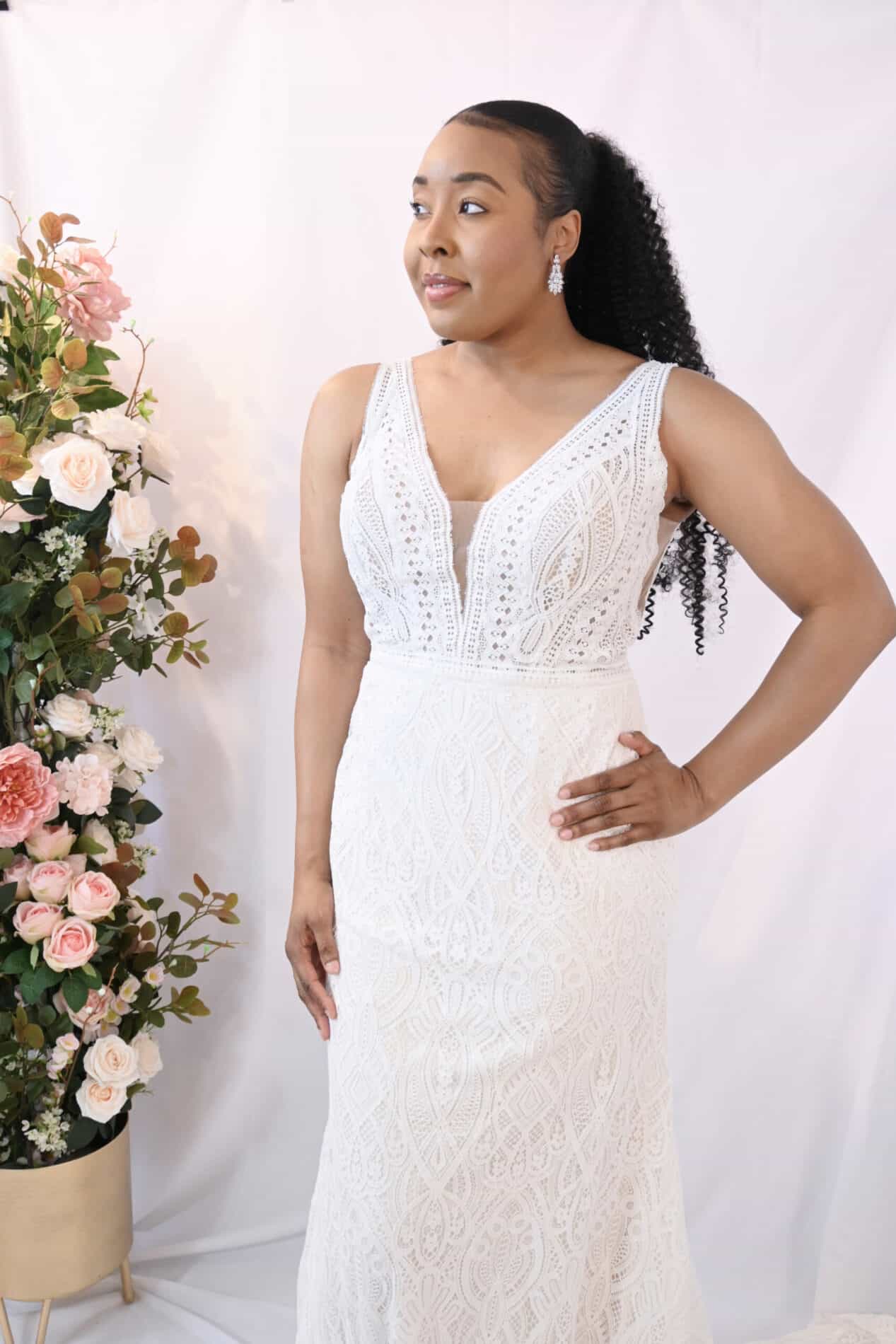 Savvy Bridal Boho Lace Fitted Wedding Dress - McKenna