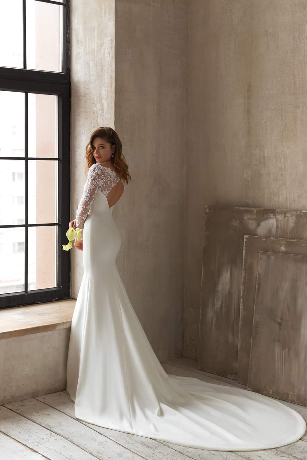Savvy Bridal Eva Lendel long sleeve lace fitted Wedding Dress - Blake