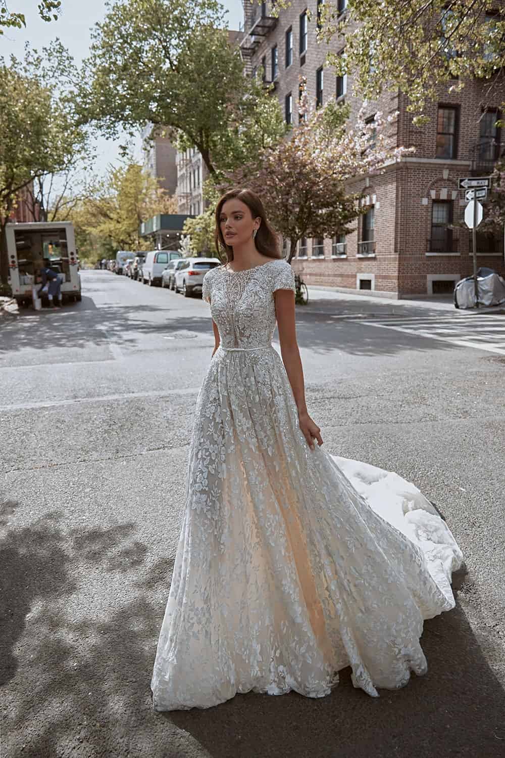 Savvy Bridal WONA Concept A-Line Sasha Wedding Dress. Modern romantic dress style.