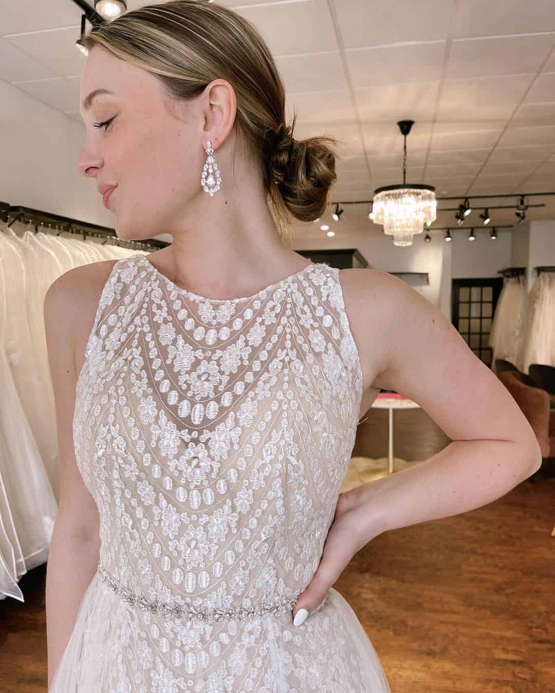 hairstyle to try on wedding dresses