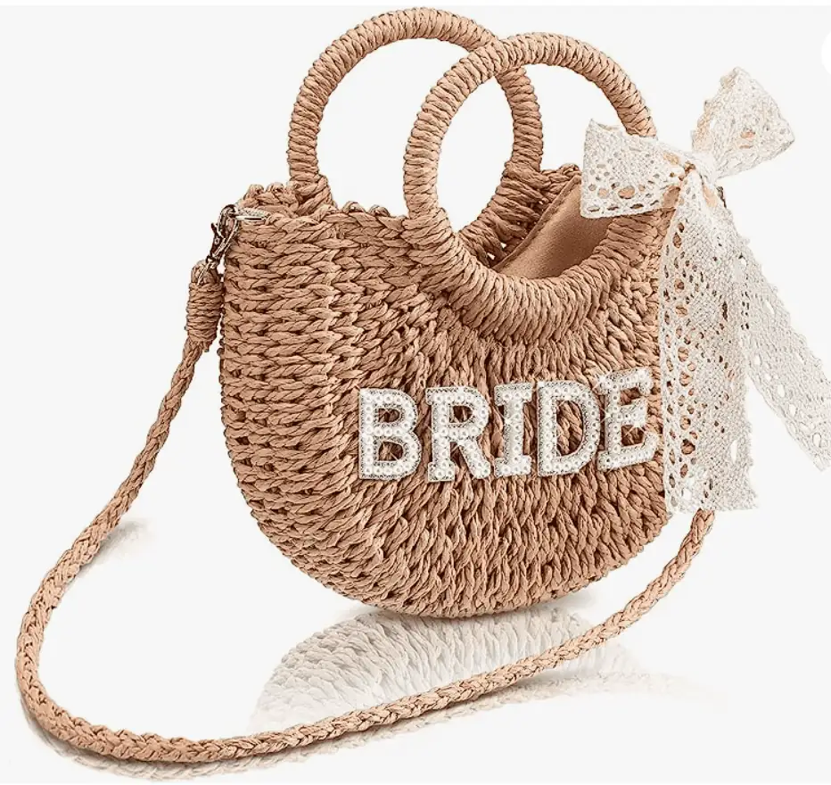 bride straw purse
