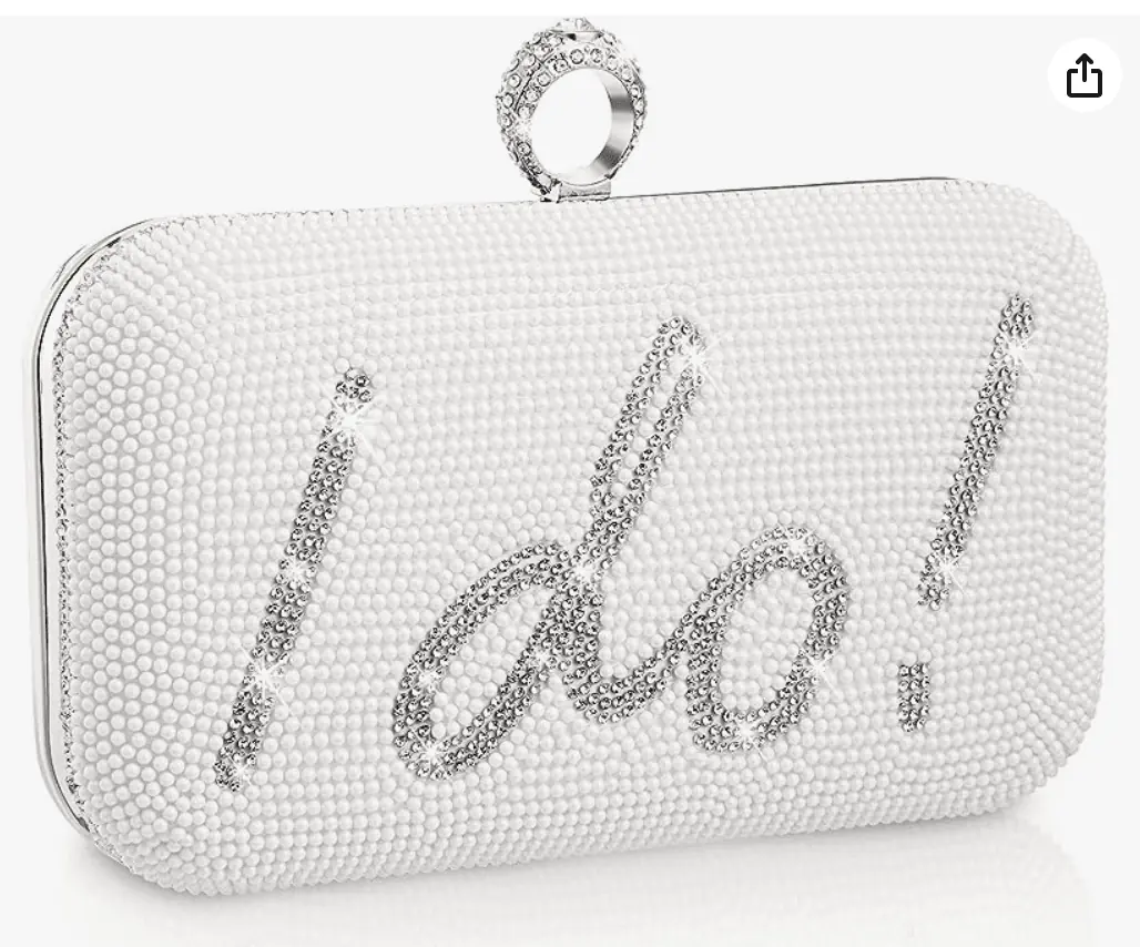I do Rhinestone clutch bag bride