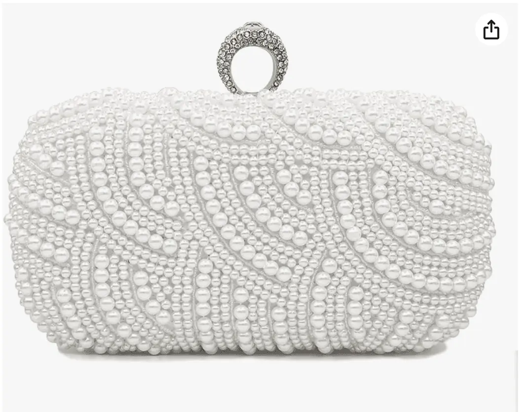 pearl clutch bag bride