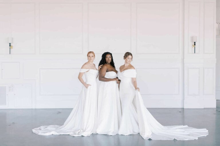 Brides Wearing Different Wedding Dress Silhouettes