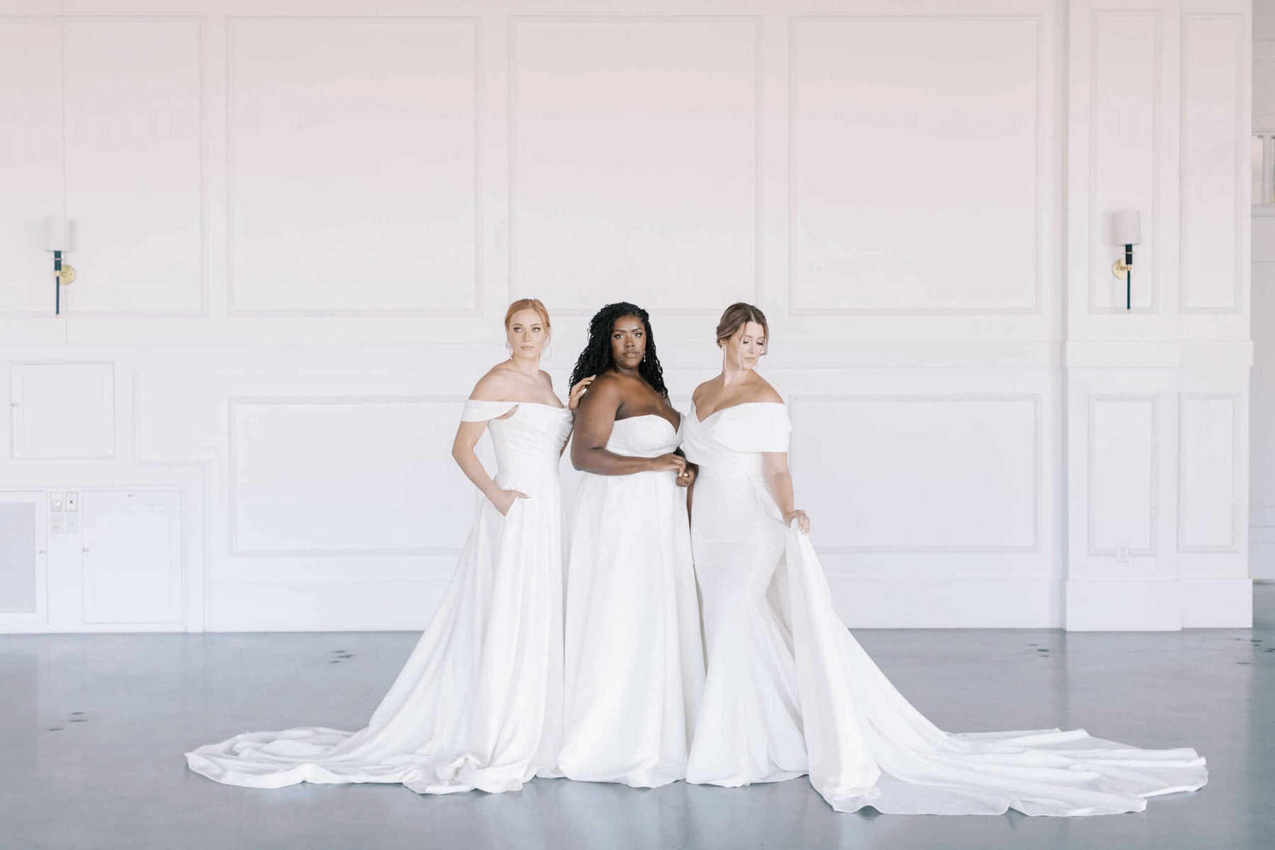 Brides Wearing Different Wedding Dress Silhouettes