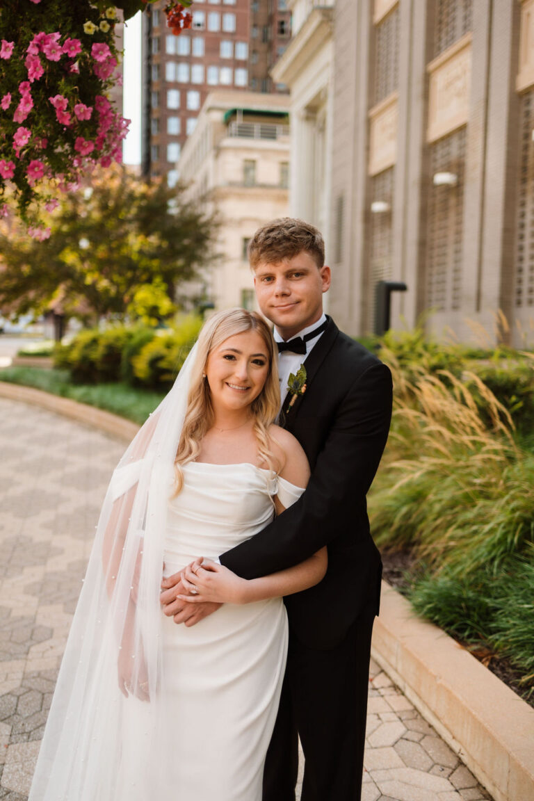portrait image of bride and groom