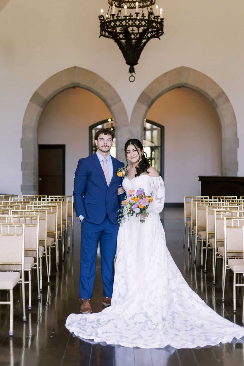 image of a couple inside the church