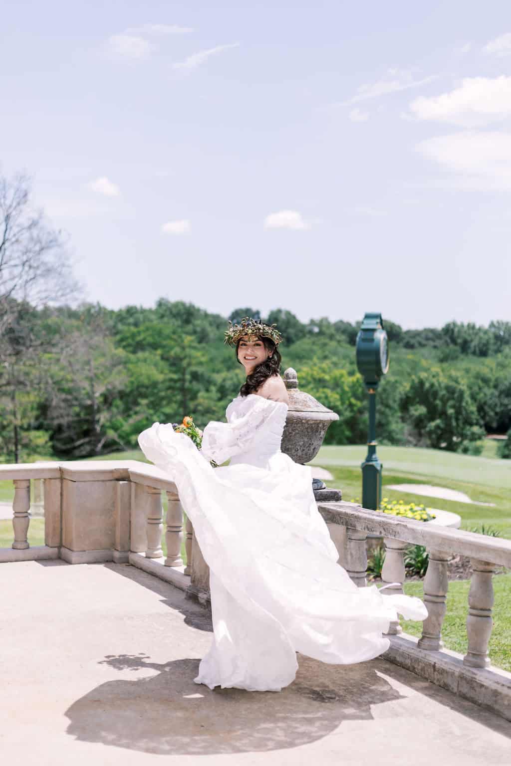 image of a beautiful bride in outdoor setting.