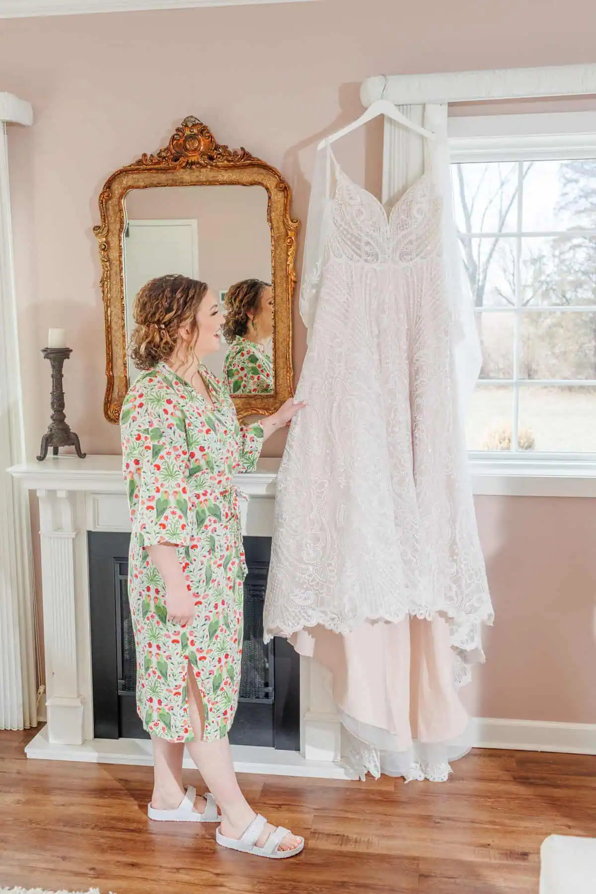 bride and her wedding dress