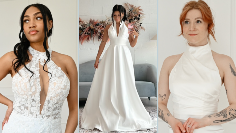 ball gown halter wedding dress