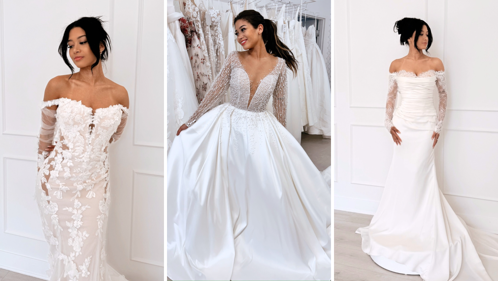 Long Sleeve Lace Bridal Gowns Silhouettes