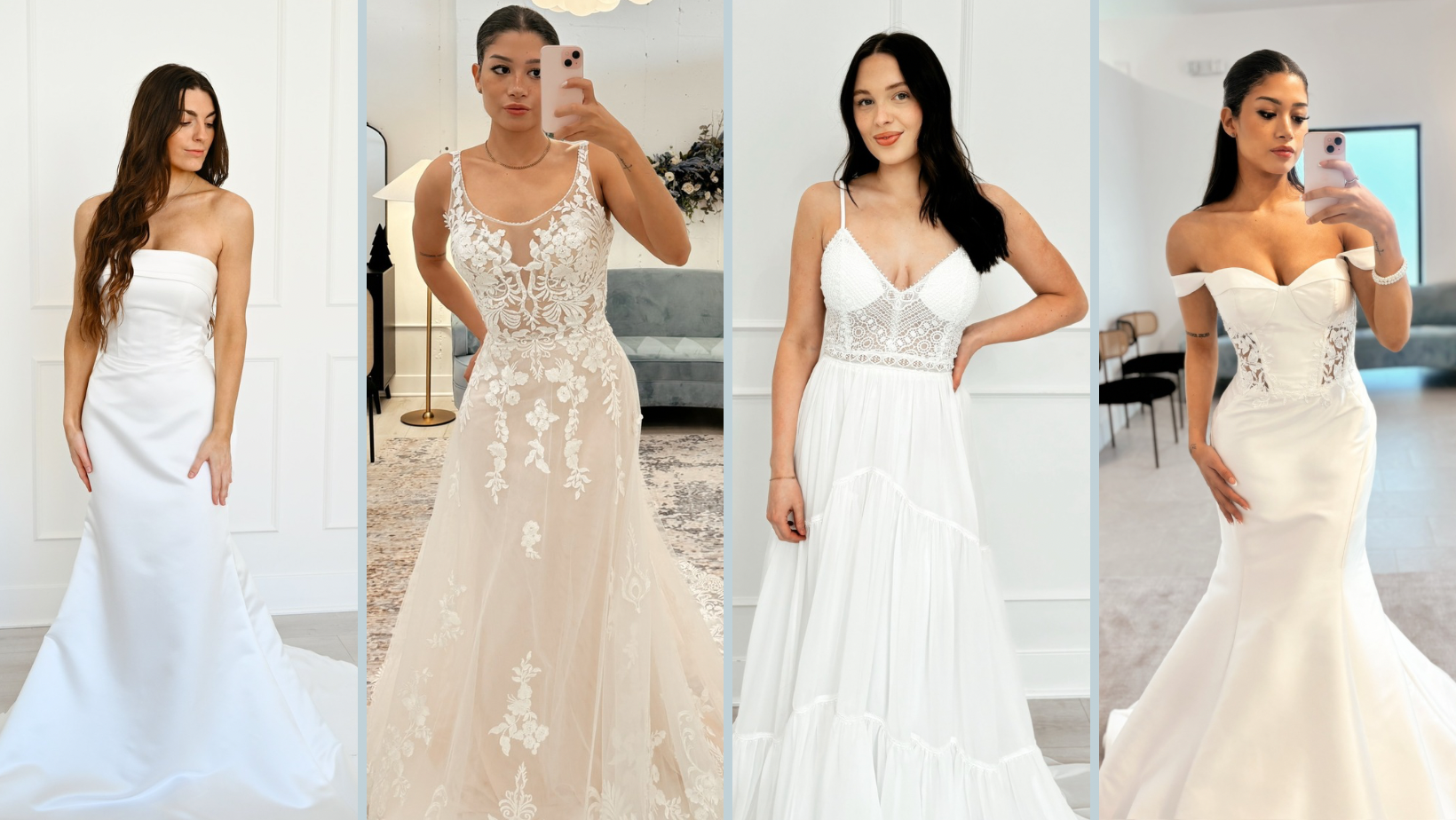 different styles of affordable wedding dress