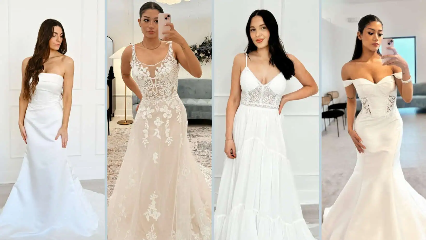different styles of affordable wedding dress