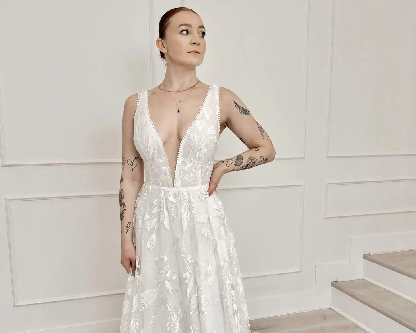 bridesmaid dress for muslim wedding Soft Satin Long Bride – TANYA BRIDAL Extra $30 pattern_Ruched Ekouaer Lace Crochet V-Neck Color:carnation shantung