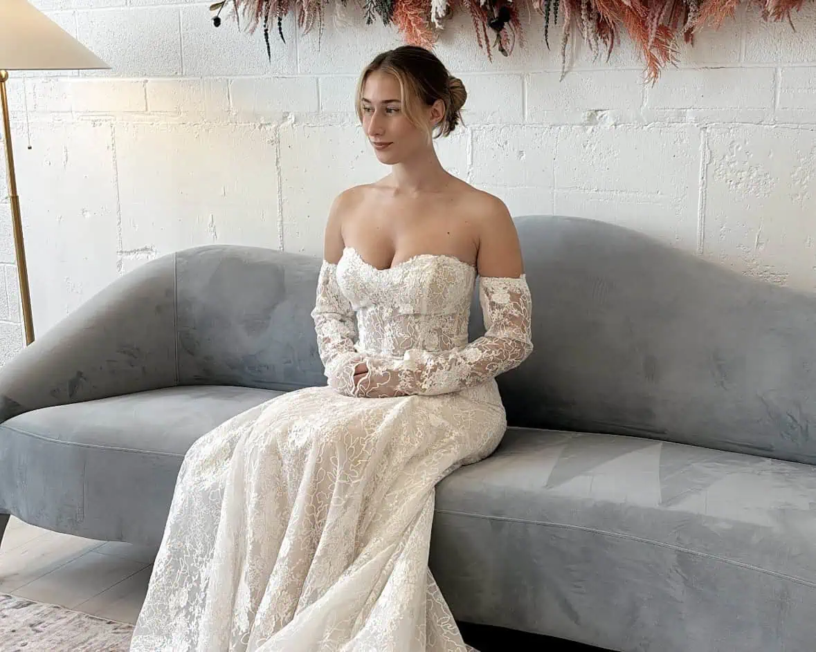 Vintage-Inspired Long-Sleeve Lace Gown