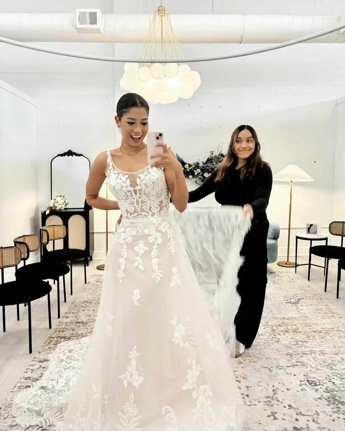 bride and stylist