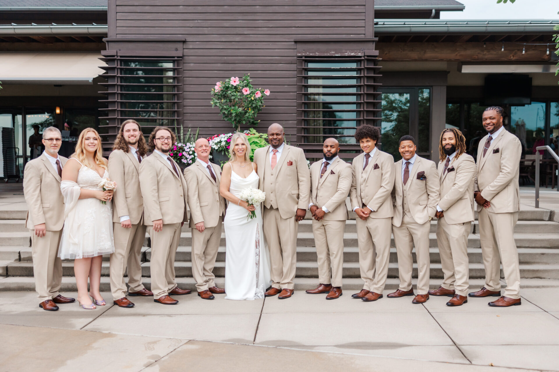 image of a couple and their entourage.