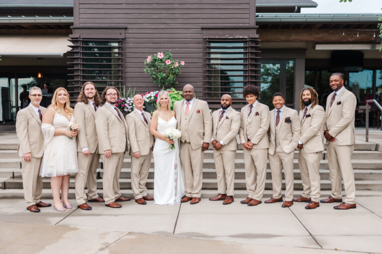 image of a couple and their entourage.