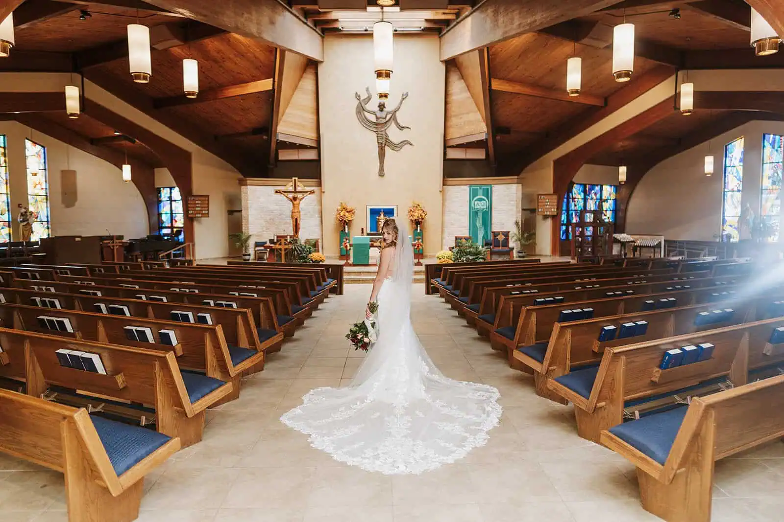 bride inside the church