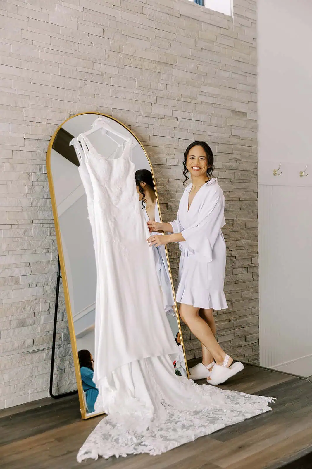 bride and her wedding gown