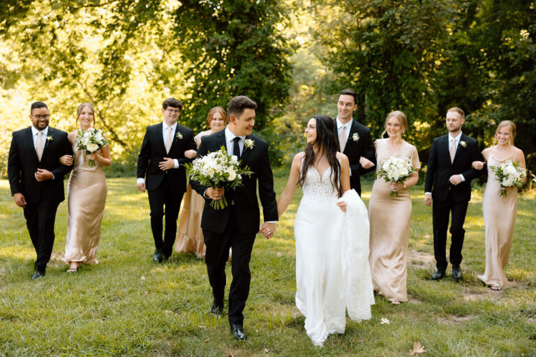image of a couple and their entourage.