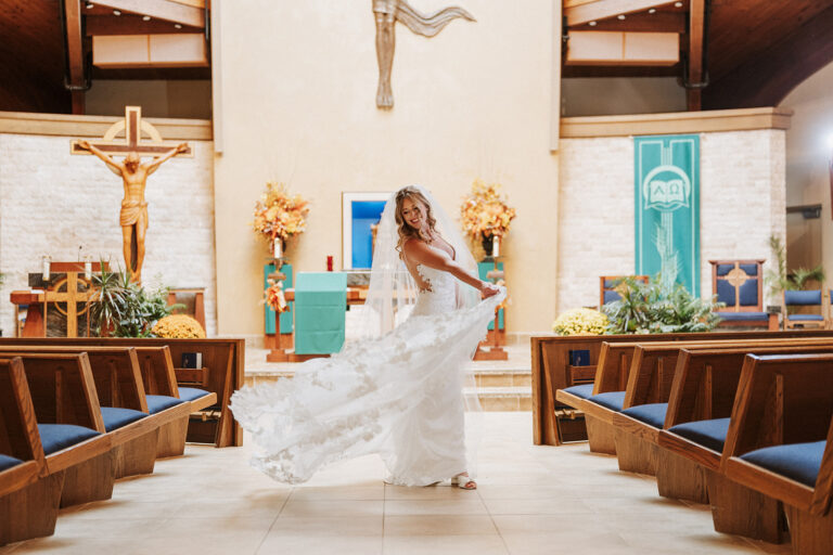 stunning bride wearing her dream wedding dress.