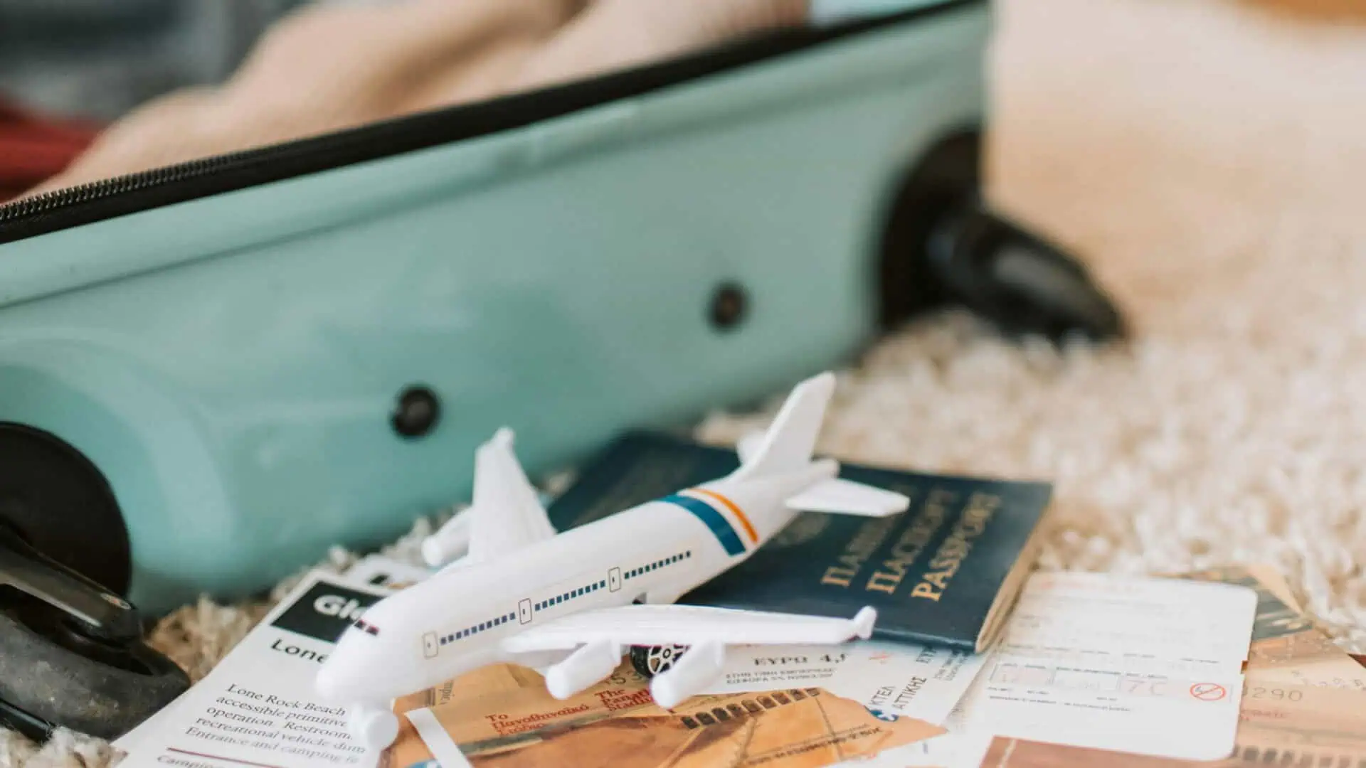 image of a plane and luggage