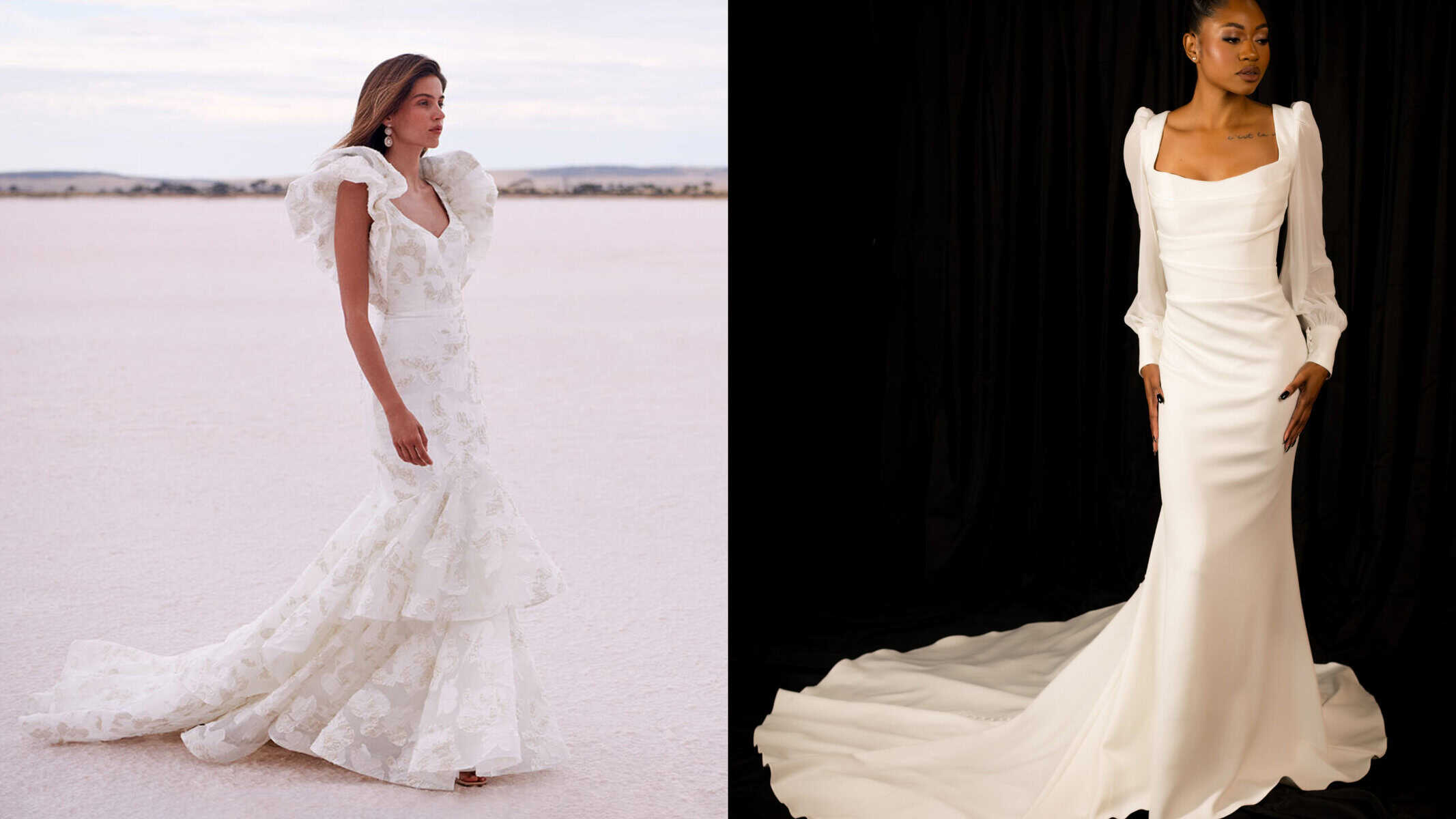 puff sleeves and bishop sleeves wedding dresses