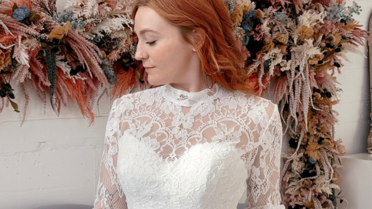 High neck wedding dress