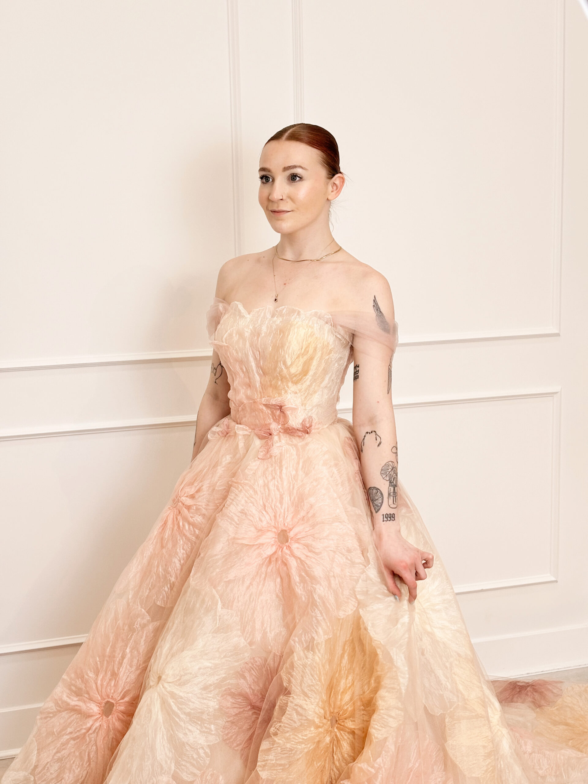 Pink wedding dress