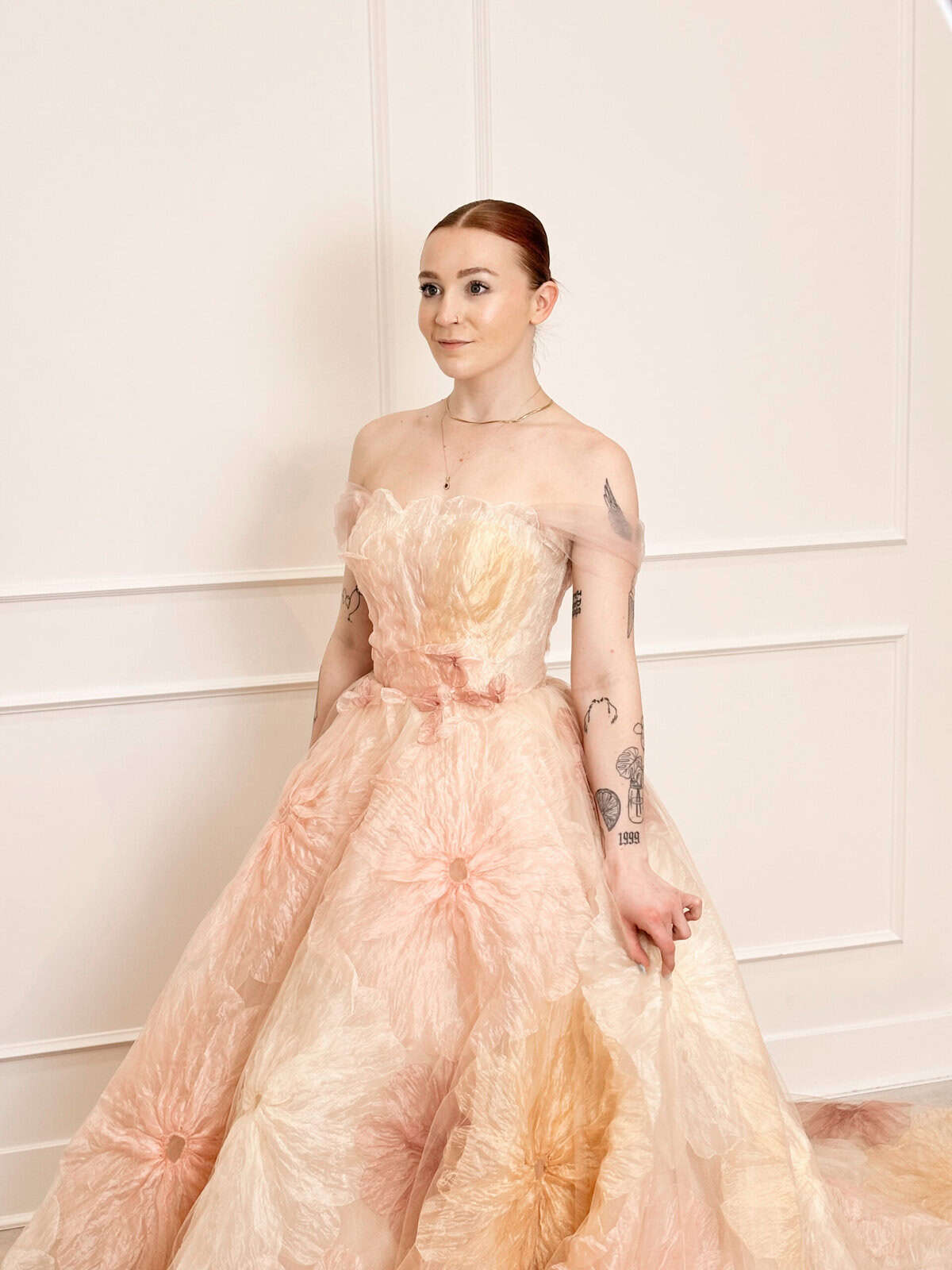 Pink wedding dress