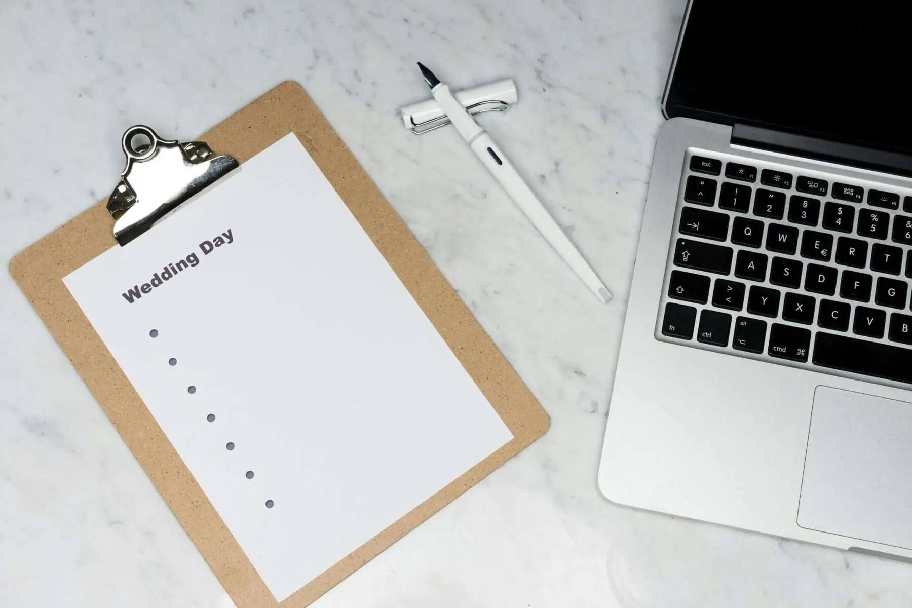 wedding planner and a laptop