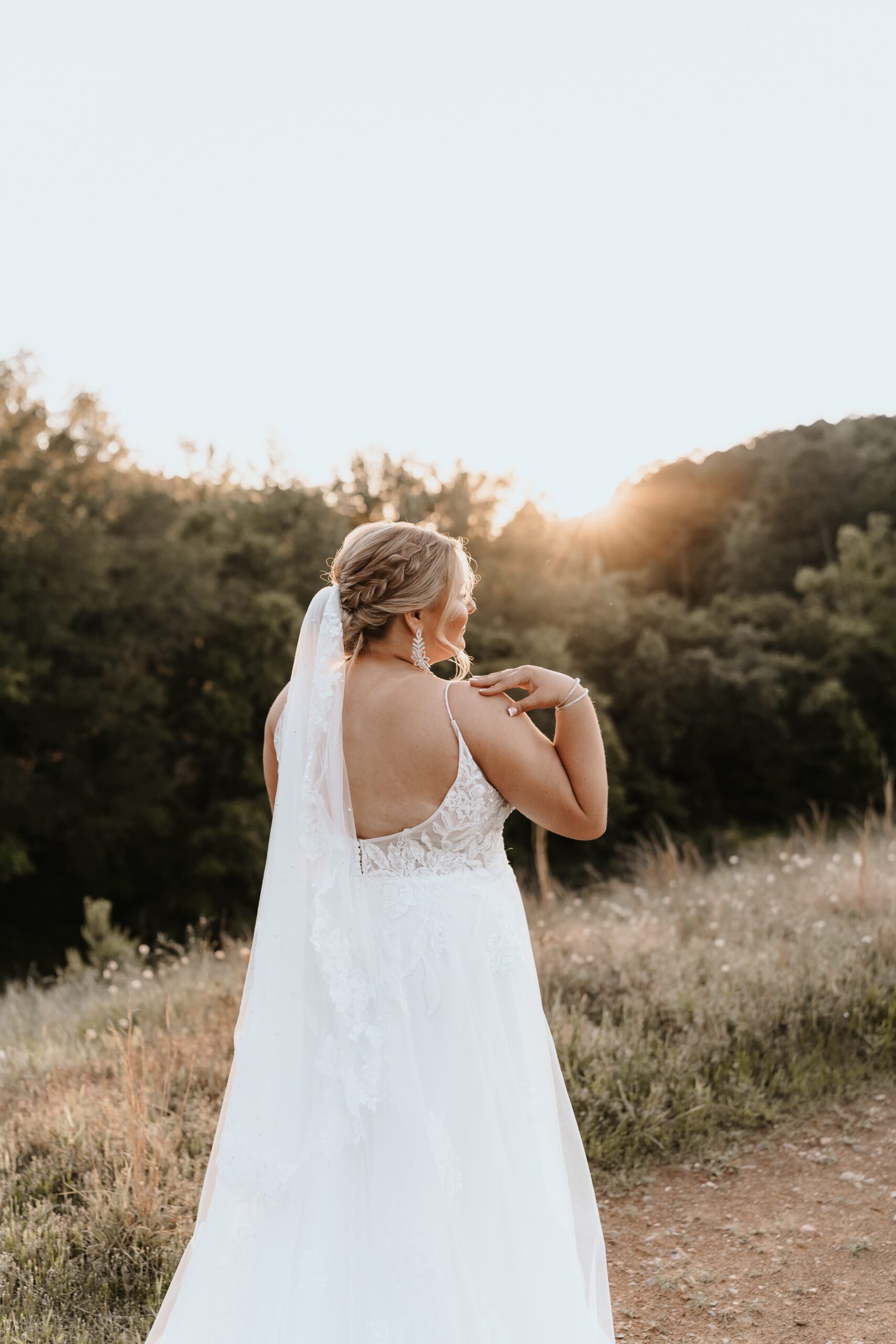 savvy bride Ashely wearing a beautiful wedding dress