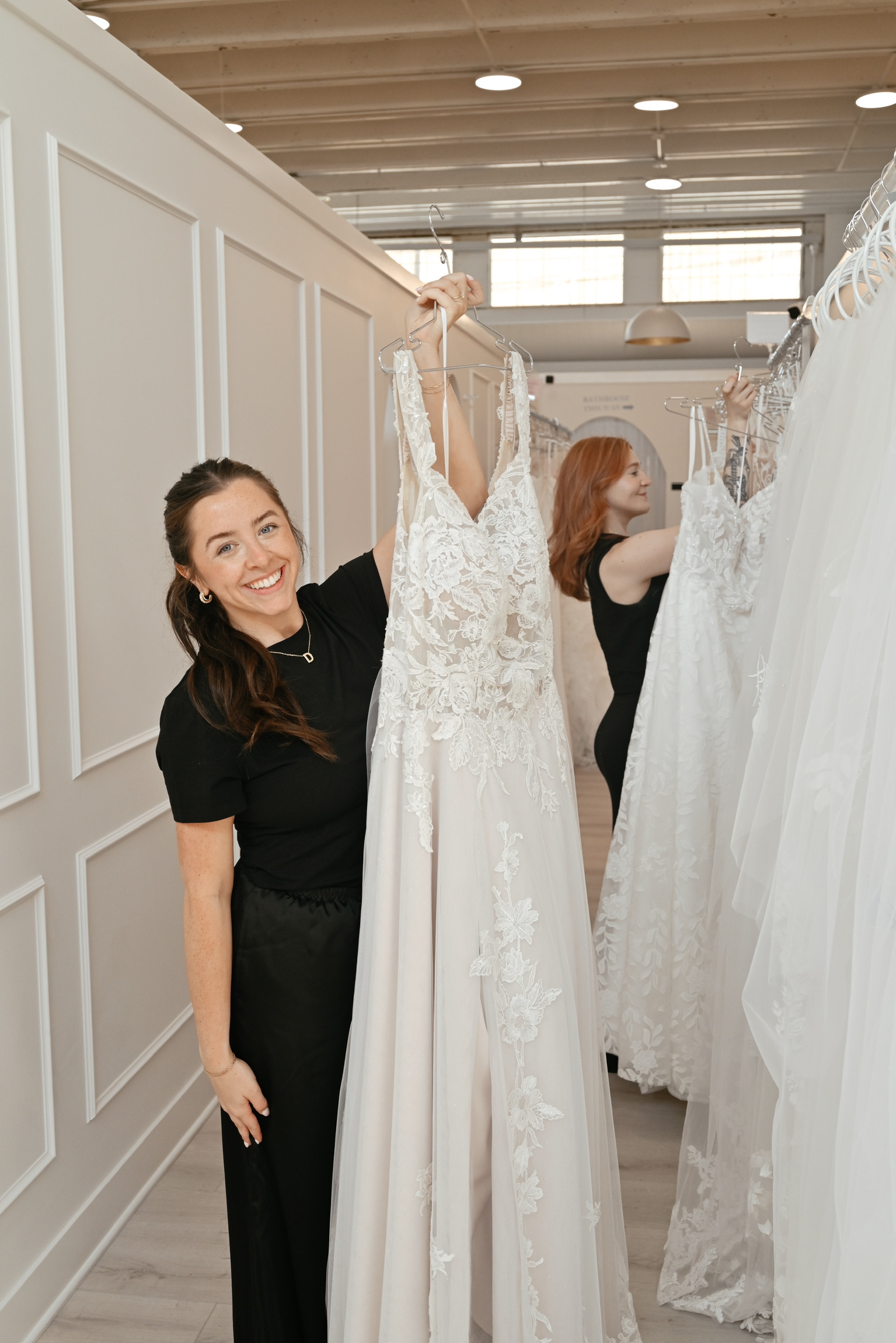 stylist and bridal gown