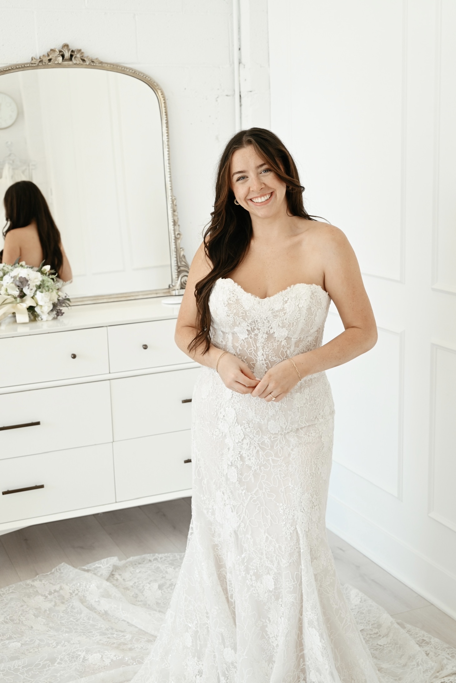 bride wearing a bridal gown in KC