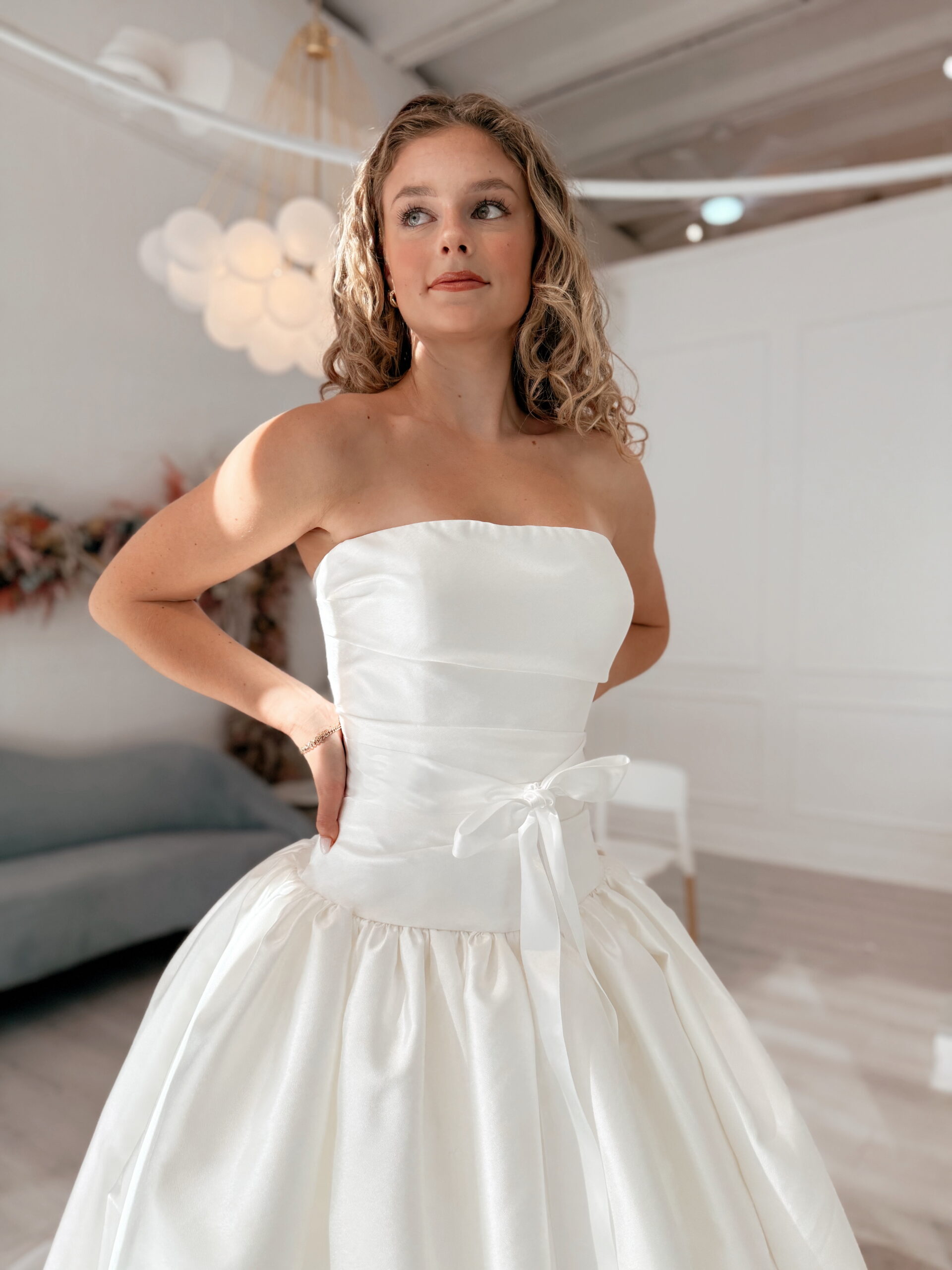 Drop waist bridal gown