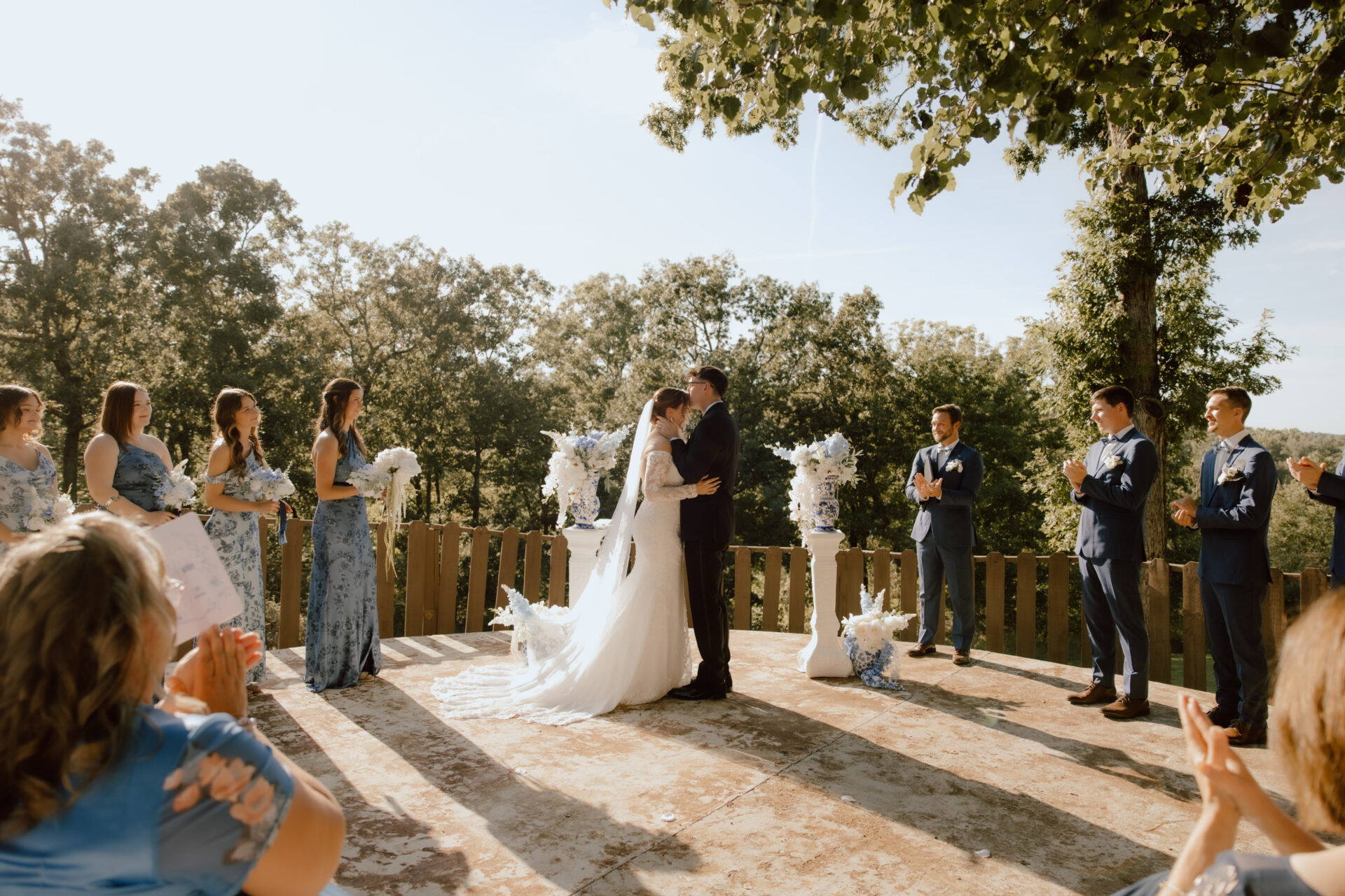 After the  ceremony their kiss sealed a promise of forever.