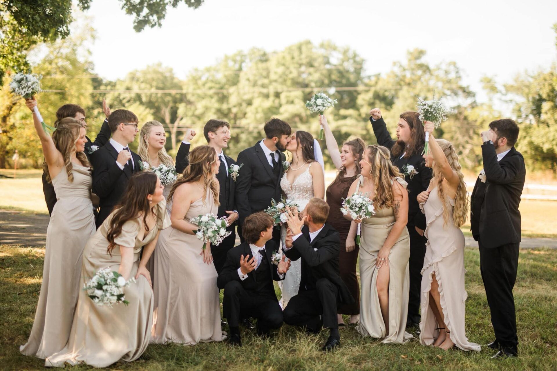 Cloe and Corbin together with their entourage