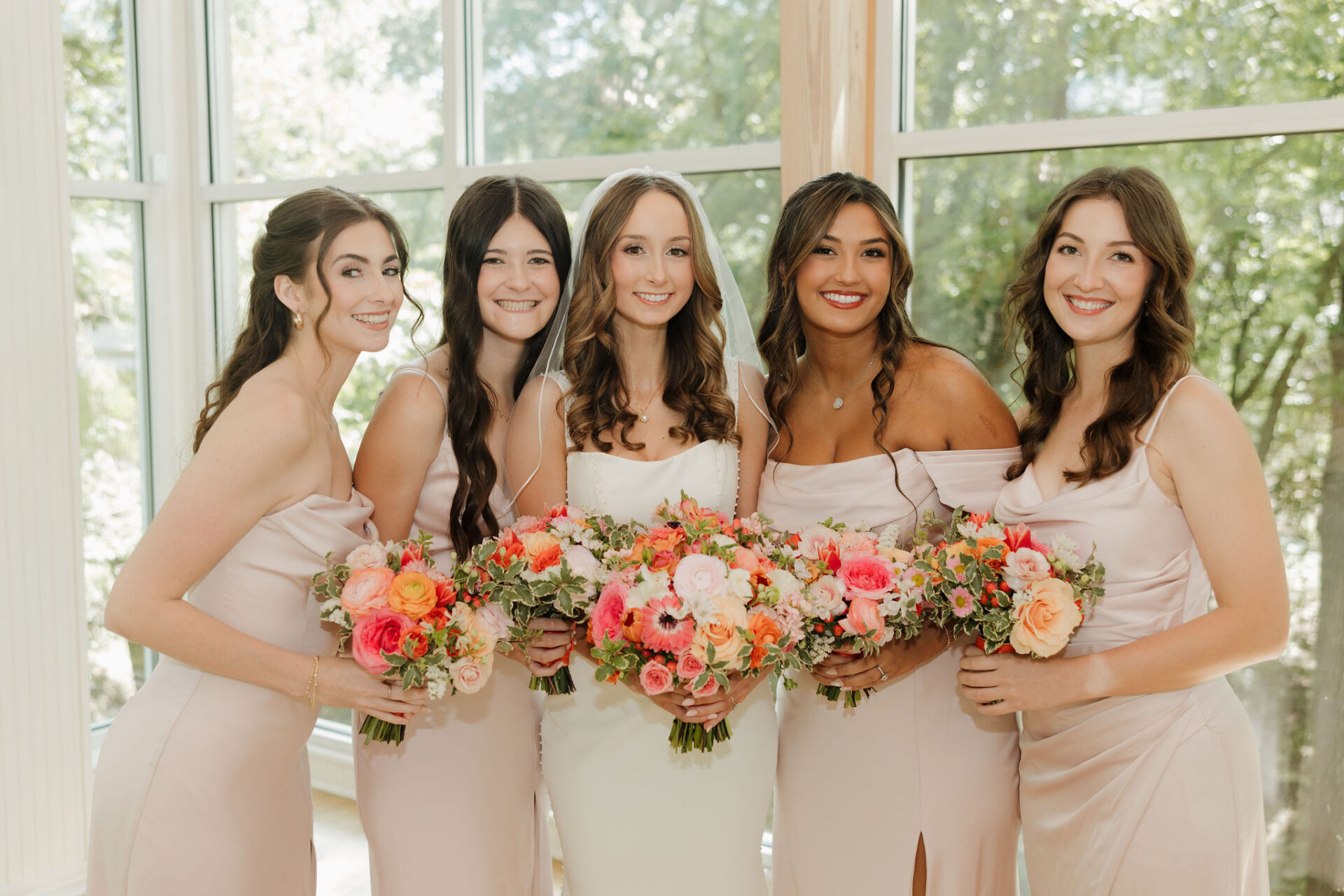 bride and her bridesmaids.